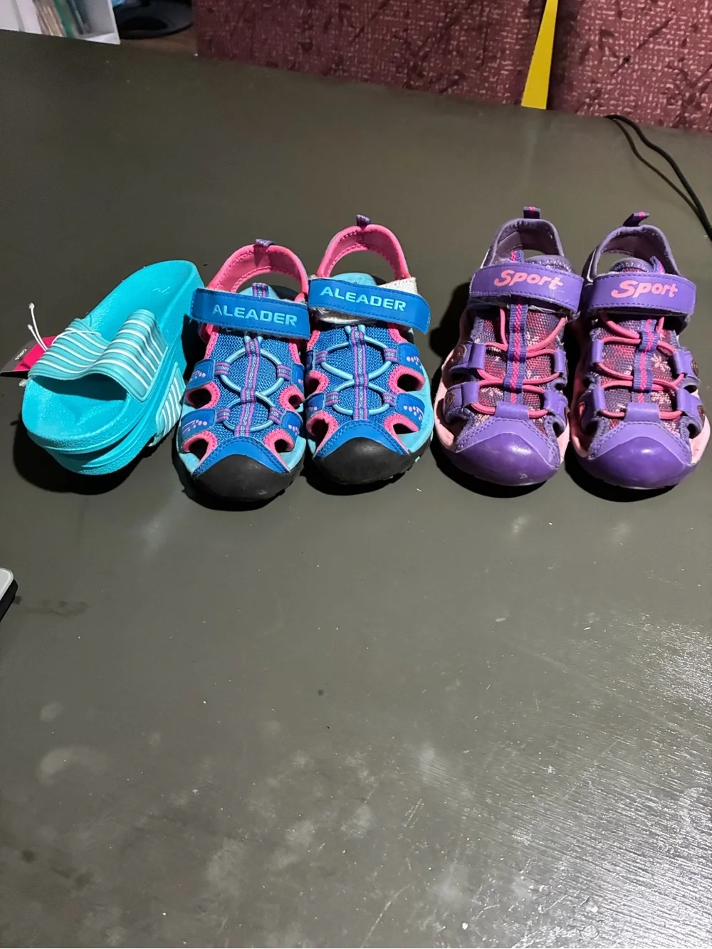 Kids Blue & Pink Athletic Sandals - Comfortable Active Footwear set of 3 size 1